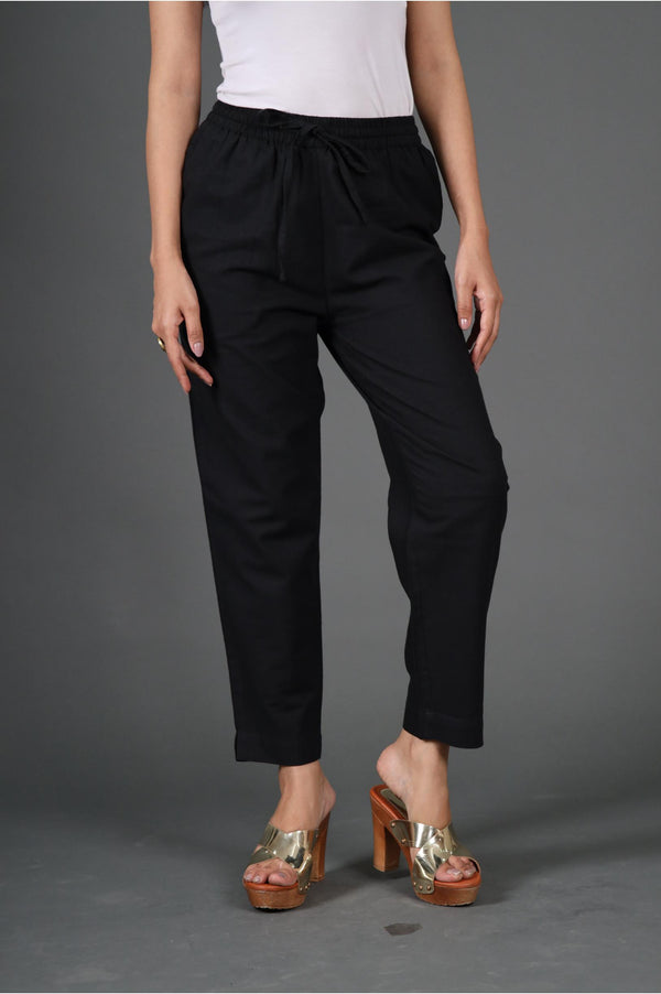Black embroidered pant