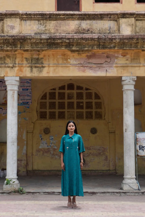 Teal Blue Meher Stud Dress