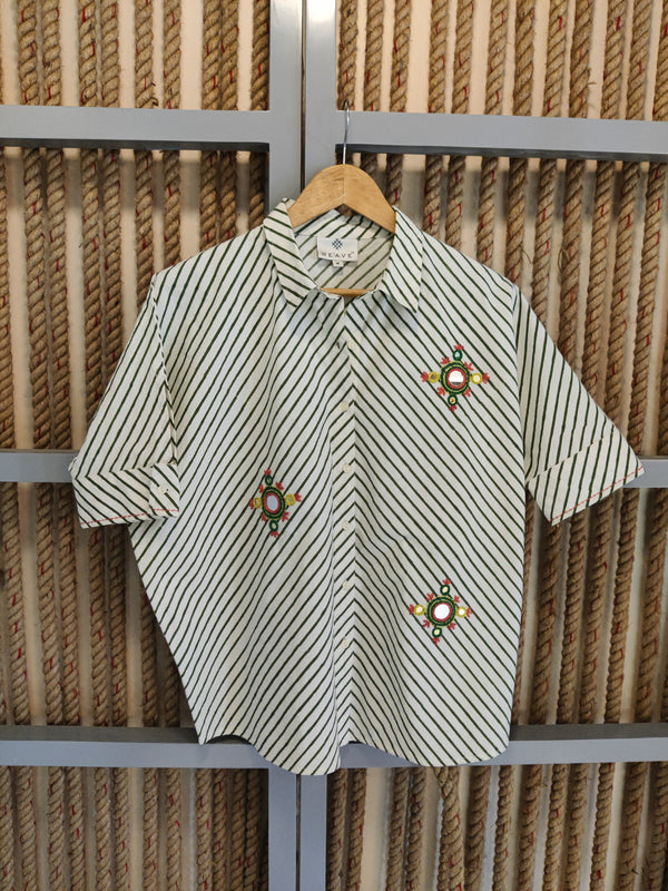 Aina Green Striped Shirt