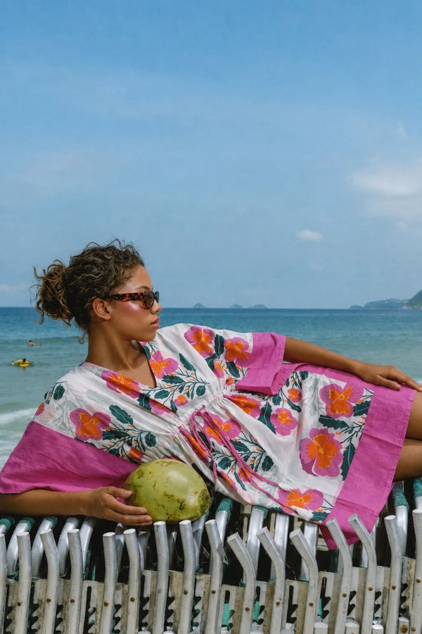 White Floral Kaftan