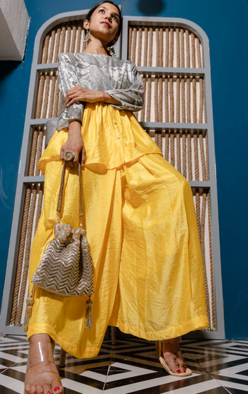 Corn Yellow Flary Co-ord set