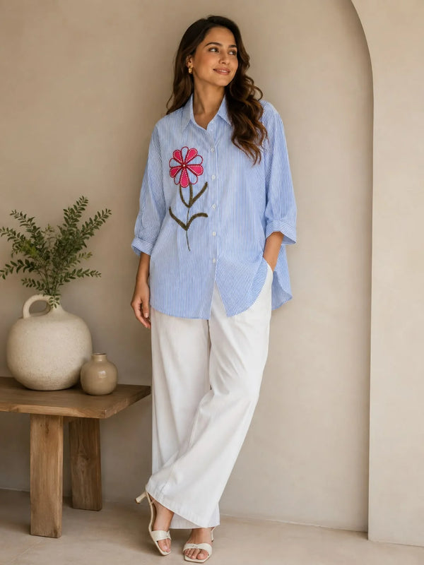 Striped Flora Shirt