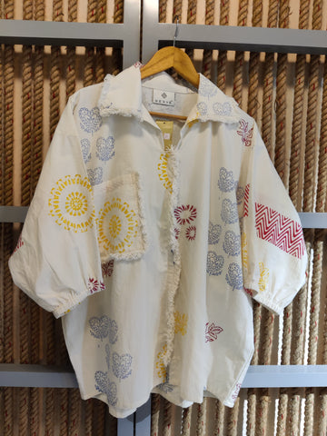 Scribble Block Print Shirt