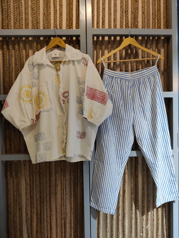 Scribble Block Print Shirt Set