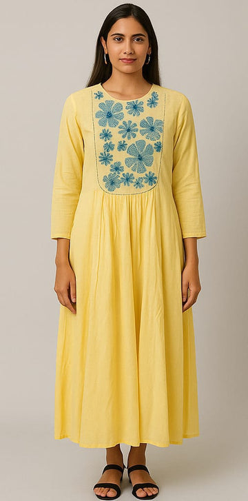 Yellow Embroidered Kurta Set